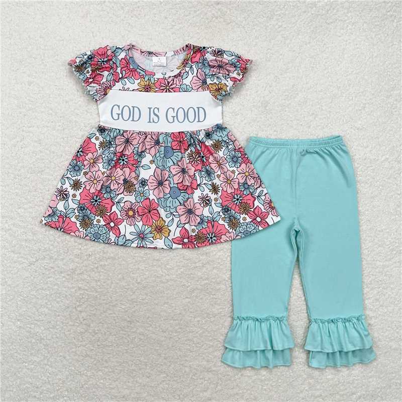RTS NO MOQ Sibling baby Girls clothes Sky Blue Short Sleeve Dress and dress