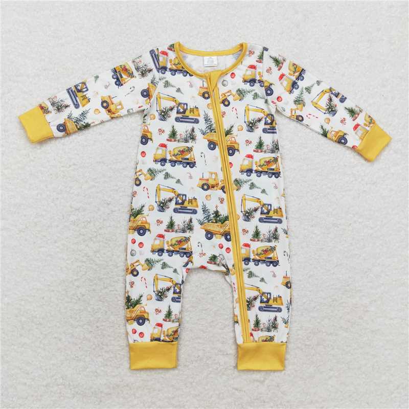RTS NO MOQ Girls Boys tractor Rompers Pajamas Clothes Sets