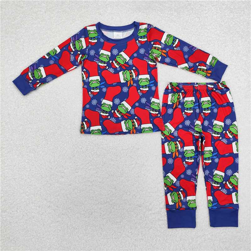 RTS NO MOQ Sibling Baby boy clothes Christmas long-sleeved trousers suits