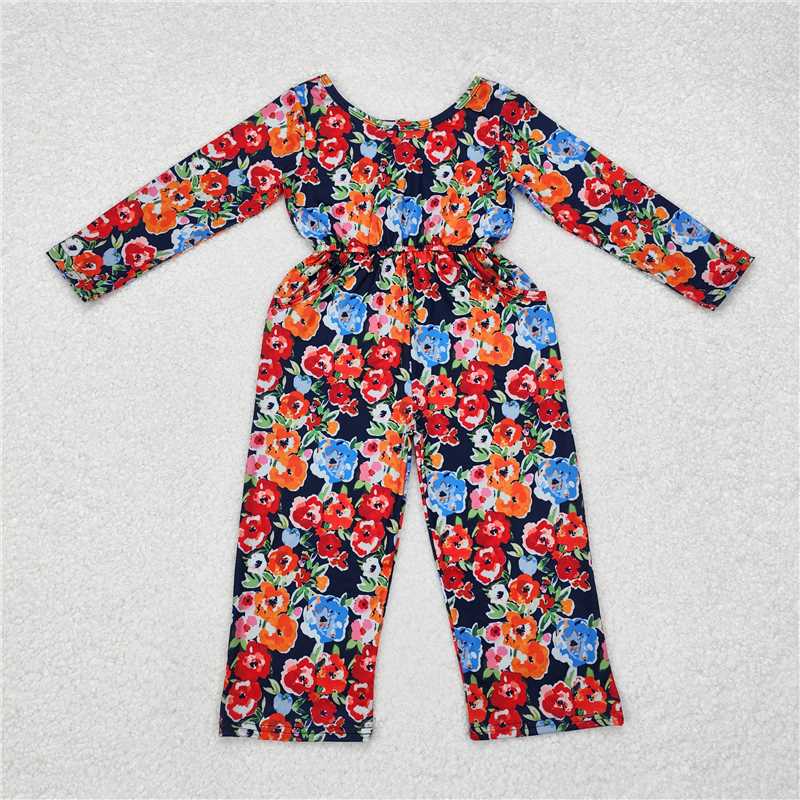 RTS NO MOQ Floral Waist Pocket Long Sleeve Bodysuit