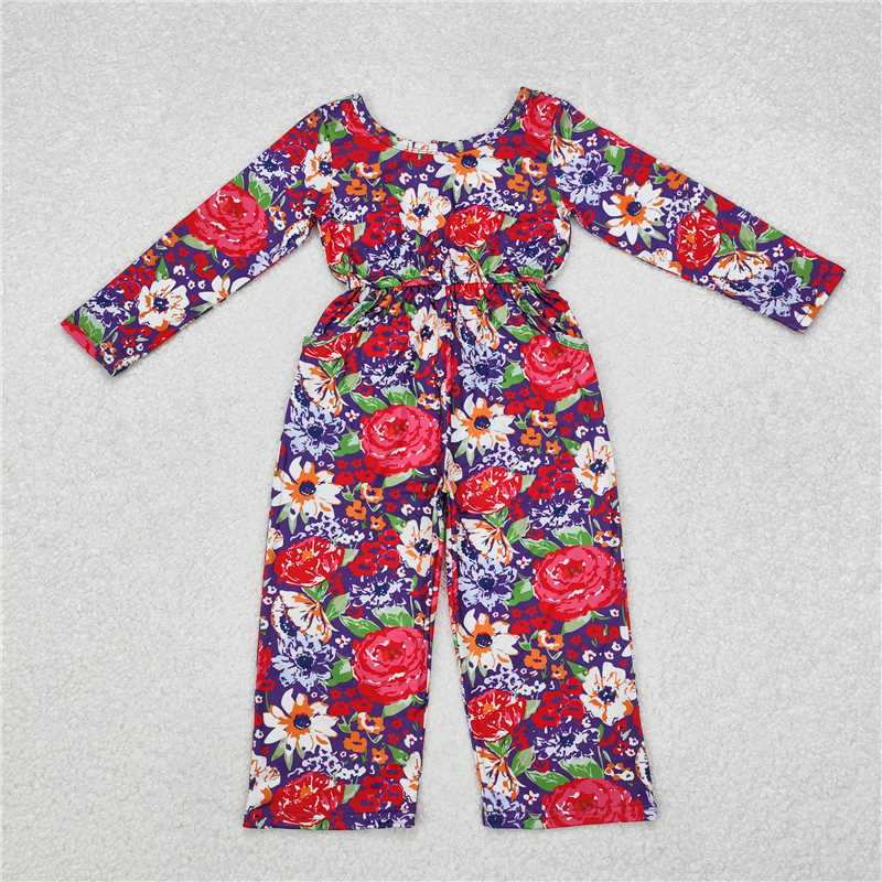 RTS NO MOQ Floral Waist Pocket Long Sleeve Bodysuit