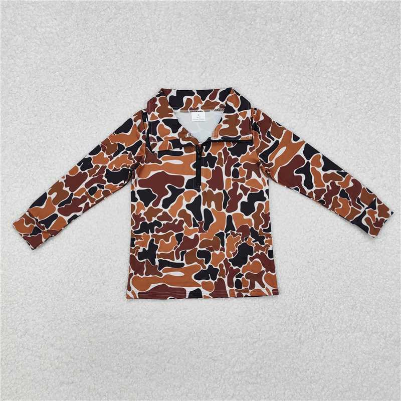 RTS NO MOQ Sibling Baby boy clothes Camouflage pullover long sleeve tops