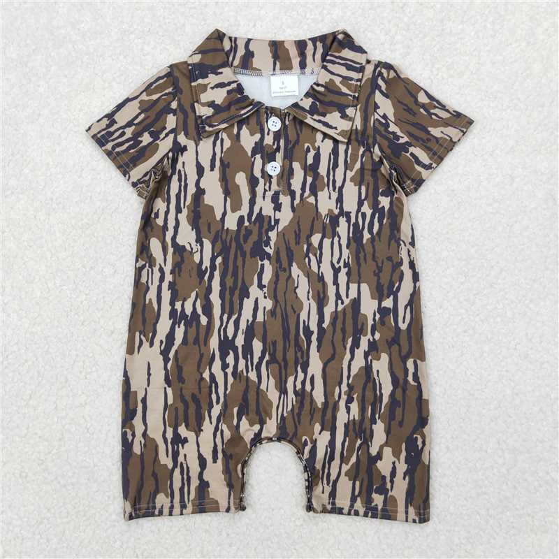 RTS NO MOQ baby boys clothes camouflage short sleeve Rompers tops