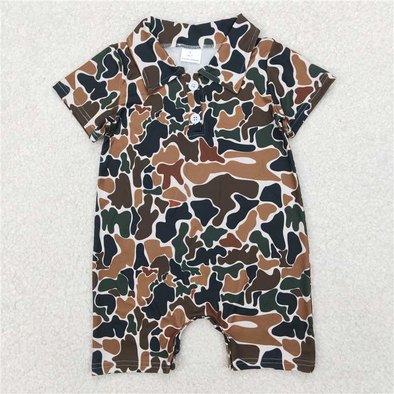 RTS NO MOQ Sibling baby boys clothes camouflage short sleeve Rompers Clothes Sets