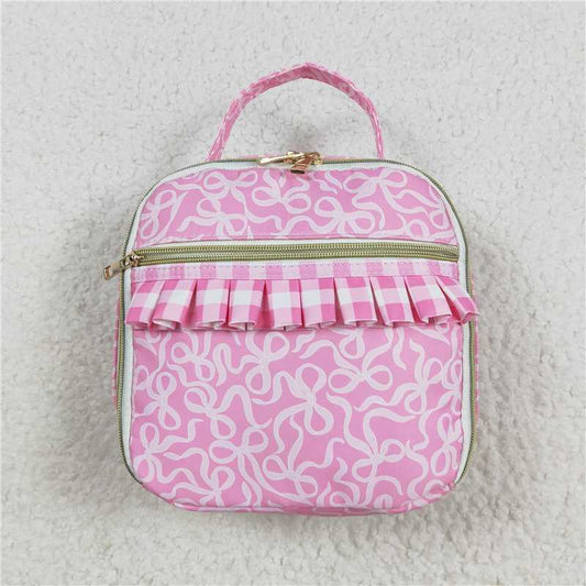 Restock BA0310 Baby Girls Cute Pink Bow Ruffle Lunch Box Bag