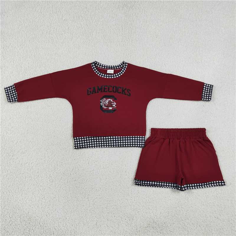 RTS NO MOQ Sibling milk silk Baby Girls Letter Print Long Sleeve Top Shorts Casual Team Set