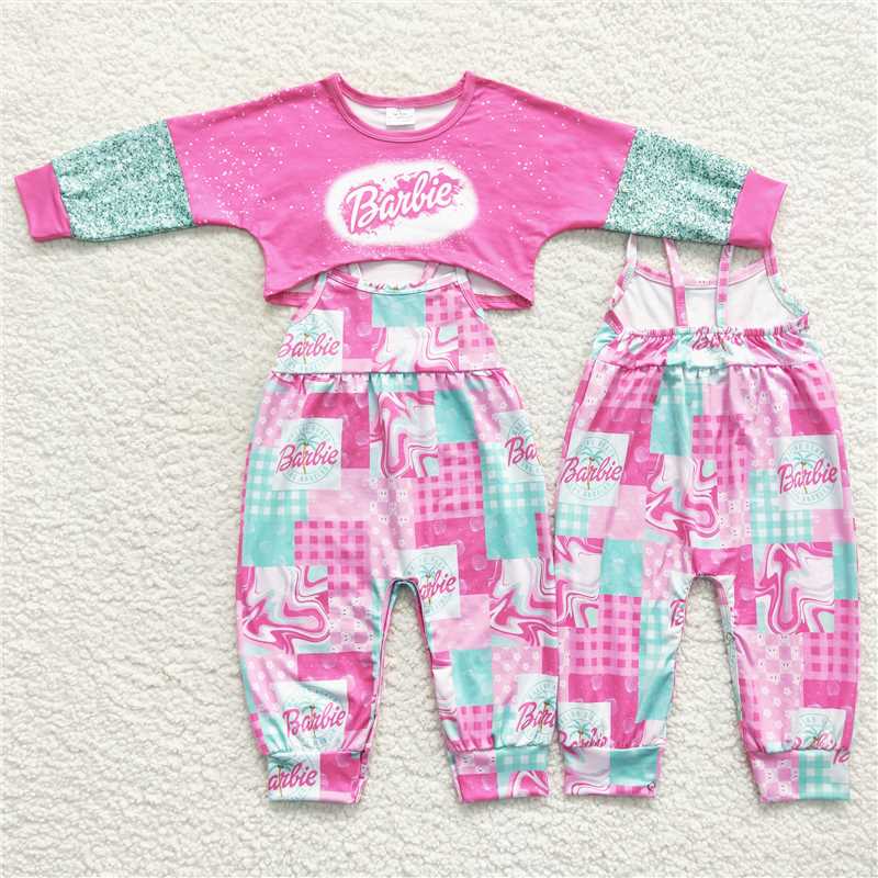 RTS NO MOQ reindeer deer champagne long-sleeved pink trousers suit
