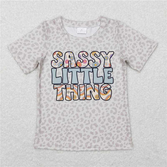 SALES NEW Baby Girls Grey Leopard Print Easter Short Sleeve Tee Shirt Cute And Fashionable Tops for Little Ones