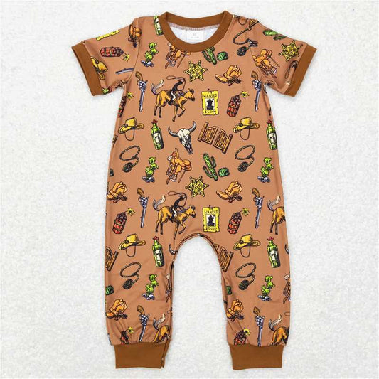 RTS NO MOQ（In Stock）32-SR0569 Baby boy clothes short-sleeved rompers