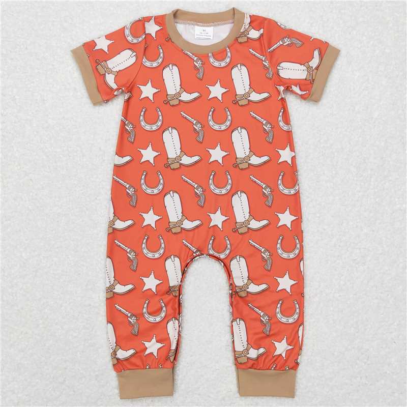 RTS NO MOQ Sibling Baby boy clothes short-sleeved rompers