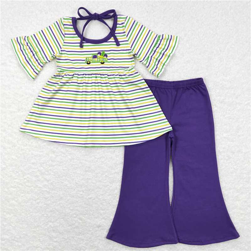 RTS NO MOQ E7-27 GSPO0220 GSPO1171 GSPO1021 Mask pattern short-sleeved flared pants suit