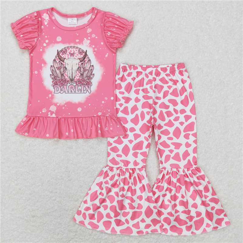 RTS NO MOQ Sibling baby Girls clothes short sleeve pants Sets