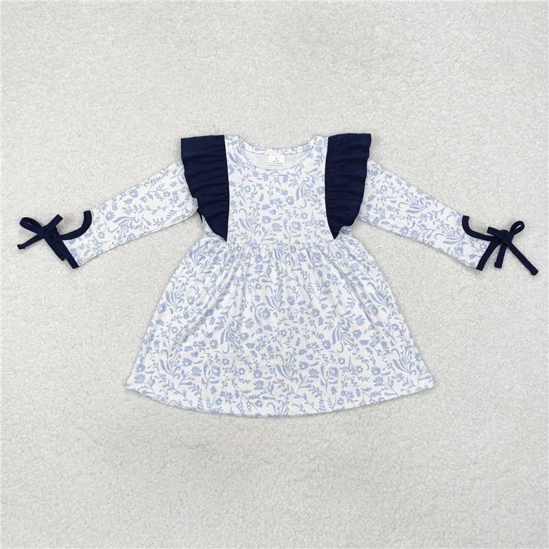 RTS NO MOQ GLD0836 GLP1828 Light purple leaf flower bow long sleeve suit & long sleeve dress