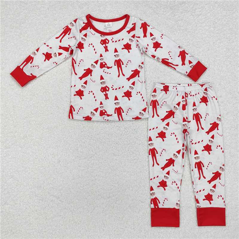 RTS NO MOQ Baby kid Christmas hat figurine red long-sleeved trousers suit & romper
