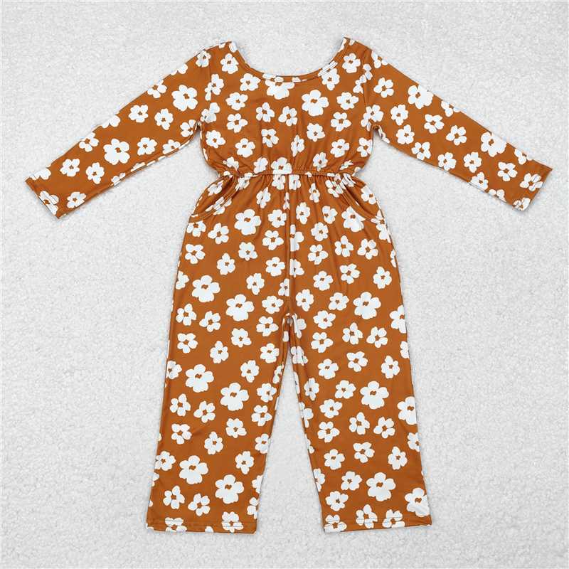 RTS Boys and girls clothes floral long Sleeve jumpsuit