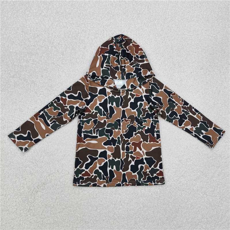 RTS NO MOQ Baby Girl camouflage hoodedTop Bell Pants Clothes Sets