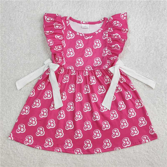 Cute Clothes GSD1812 Baby girl's pink flutter sleeve dress for summer