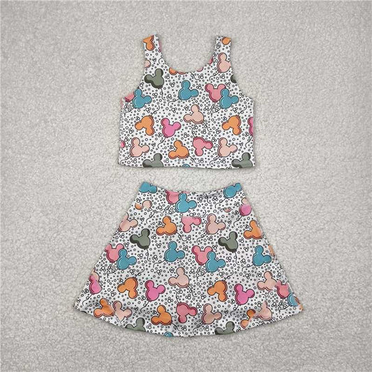 Cute Clothes GSD2331 Baby Girls Sleeveless Top Skort Yoga Sets