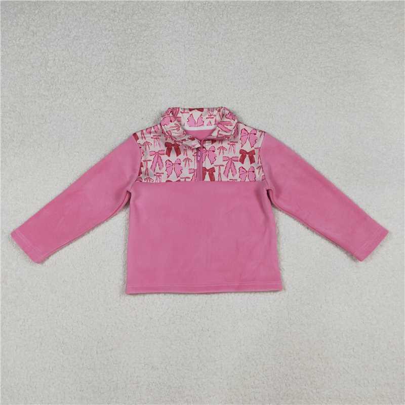 RTS NO MOQ Sibling Baby Boys Girls Long Sleeve Bows Camo Zipper Pullover Sherpa Tops DENIM SETS and top and jeans