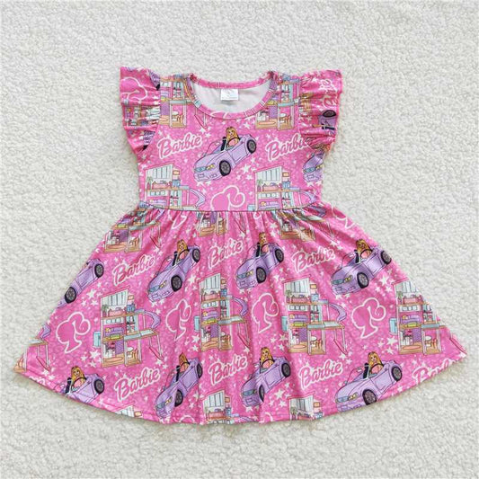 Cute Clothes GSD0465Pink Baby Girl's Dress with Flutter Sleeves Cute Clothing