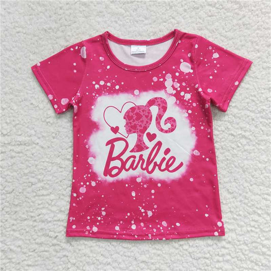 SALES NEW Baby Girls Pink Doll Short Sleeve Tee Shirt Tops Cute Outfit for Little Ones