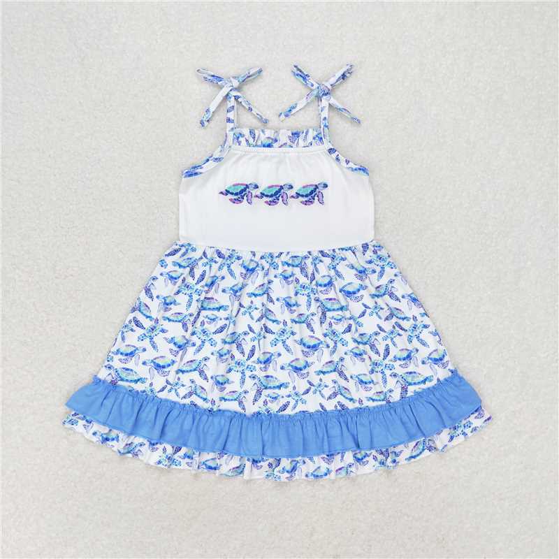 RTS RTS NO MOQ GSSO1241  GSD1233 BSSO0916 Embroidered turtle blue lace white suspender shorts set match clothing