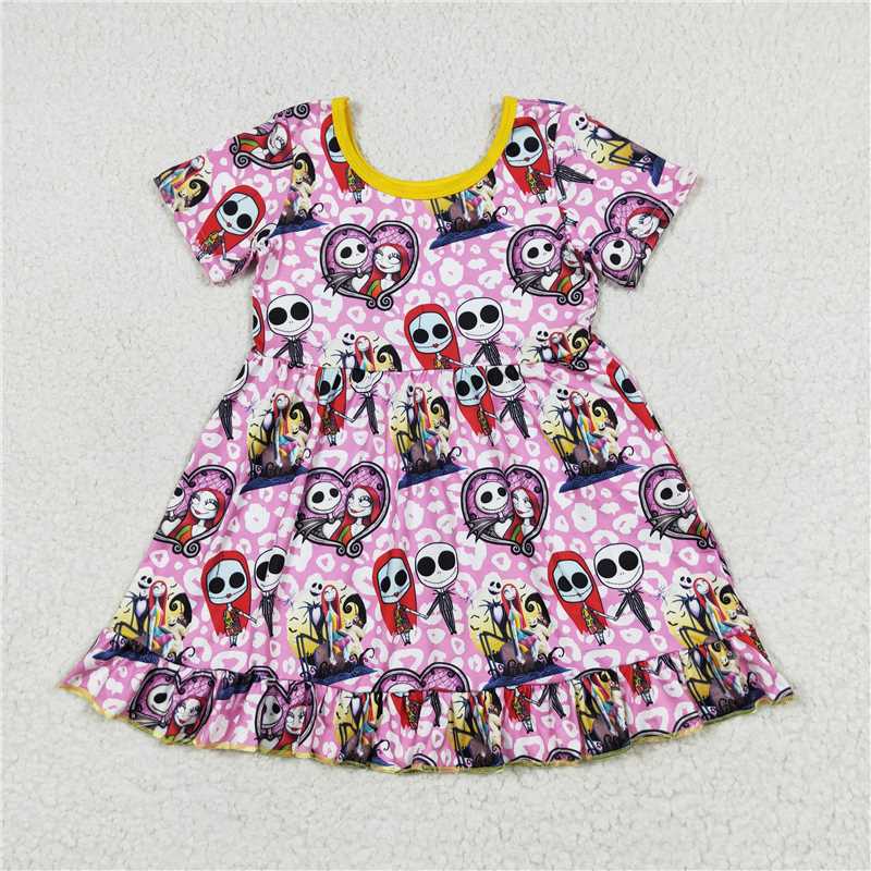 RTS NO MOQ The Nightmare Before Christmas Jack Candy Flower Pumpkin Plaid Long Sleeve Nightmare before Christmas
