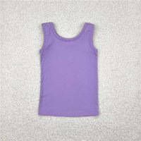 RTS NO MOQ Sibling Baby Girls  Lavender Sleeveless Yoga Tee Shirts Vests