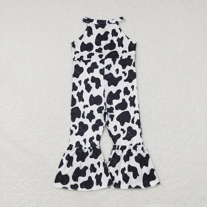 RTS NO MOQ Baby Boys and Girls alpine cow pattern suspender Jumpsuit