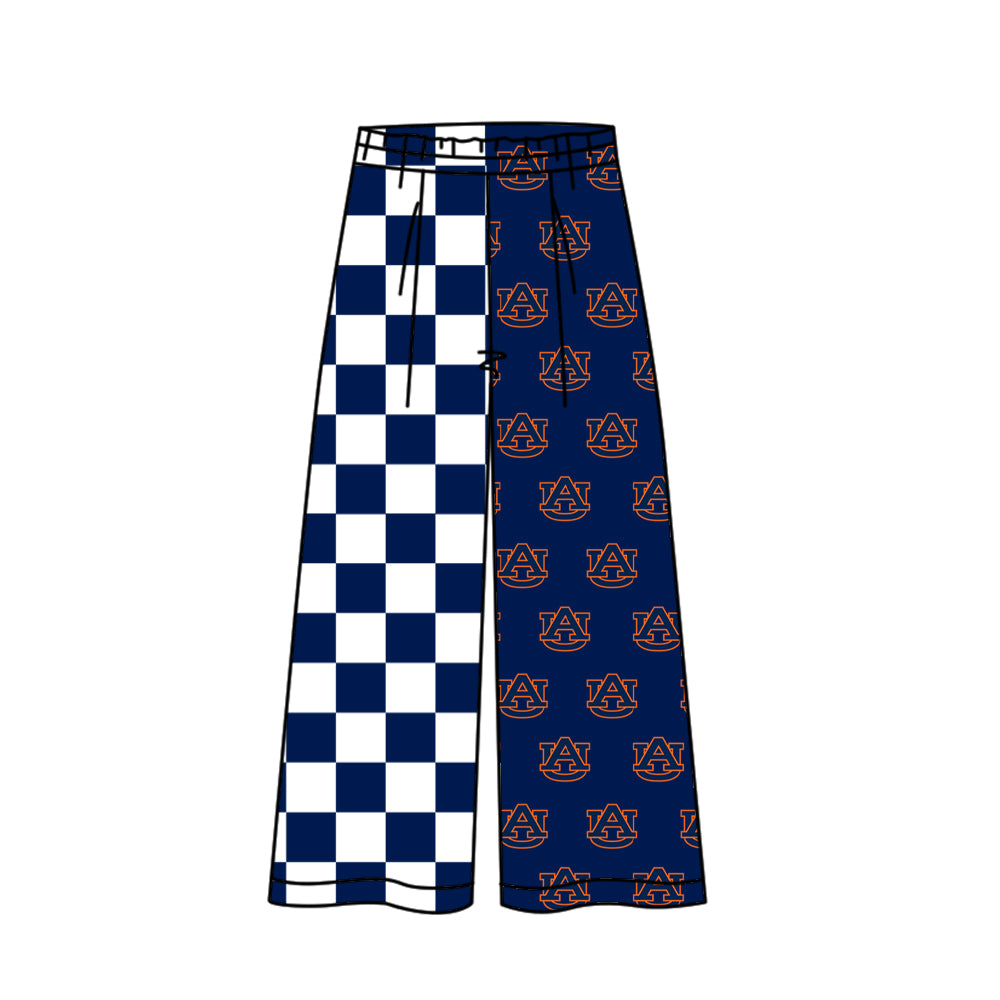Custom moq 5 mix size summer teams Adult Daily Versatile Check Elastic Waist Team Pants