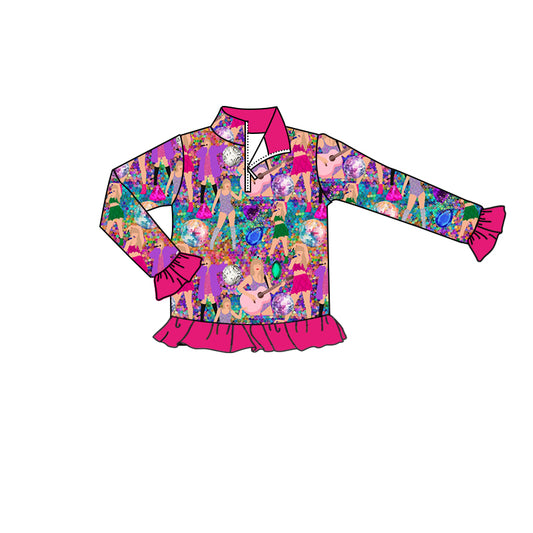 5.8custom each style moq 5eta 4-5week Sibling Sister singing girl prints rose pink girls outfits and adult long pants and backpack match family design