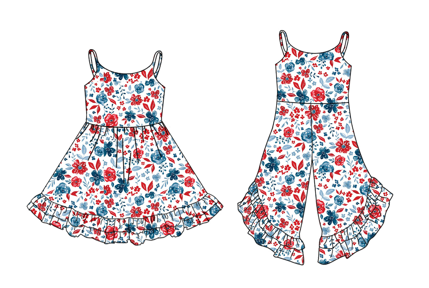 2.24 custom each style moq 5eta 4-6week Sibling Sister floral baby girl dress and jumpsuit match family design