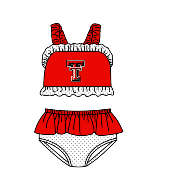 Custom moq 5 mix size milk silk summer teams baby girl boys clothes Red Two-Piece Swimsuit Set One Piece Swimsuits boy swim trunks