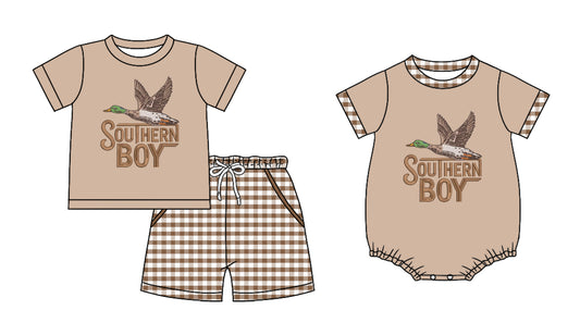 25.11.15 custom each style moq 5 eta 6-8 week Sibling Sister duck baby boy short sleeve shorts sets and boy rompers match family design
