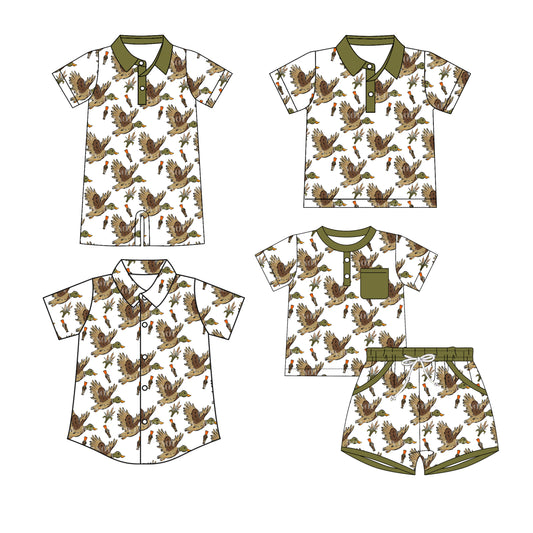 25.10.15 custom each style moq 5 eta 6-8 week Sibling Sister duck baby boy short sleeve shorts sets and boy rompers and top 2 match family design