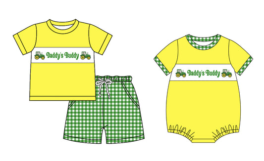 25.11.12 custom each style moq 5 eta 6-8 week Sibling Sister DADDY baby boy short sleeve shorts sets and boy rompers match family design