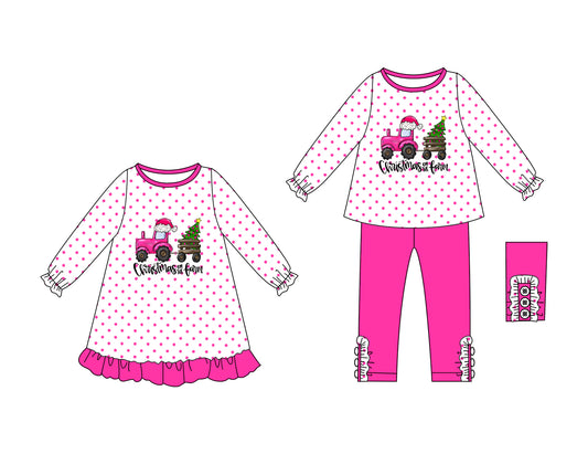 25.7.22 custom each style moq 5eta 4-6week Sibling Sisters Christmas baby girl long sleeve pants sets and dress match family design