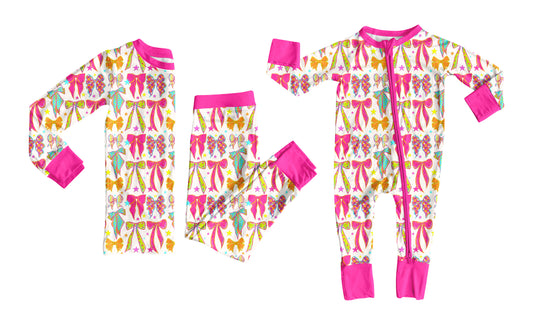25.7.21 custom each style moq 5eta 4-6week Sibling Sister bow baby girl long sleeve pants sets and rompers match family design