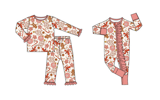 25.7.24 custom each style moq 5eta 4-6week Sibling Sister Christmas baby girl long sleeve pants sets and rompers match family design