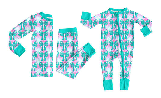 25.6.27 custom each style moq 5eta 4-6week Sibling Sisters bow baby boy long sleeve pants sets and rompers match family design
