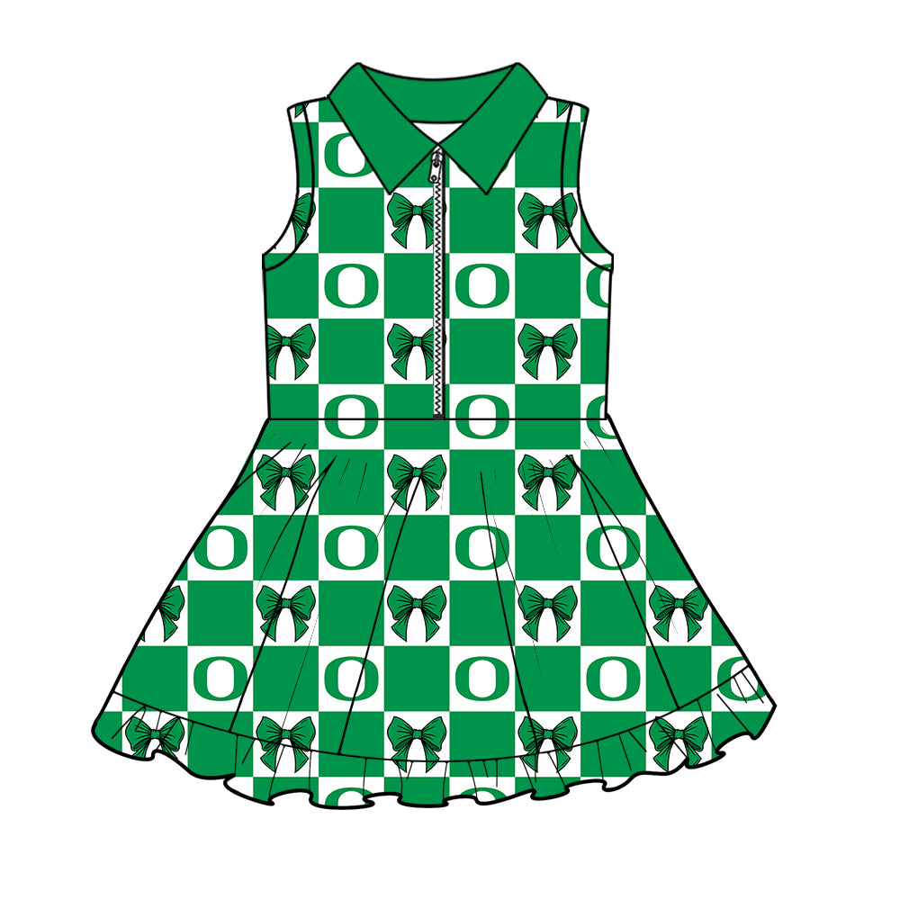 Custom moq 5 mix size Milk Silk Summer Girls' Set Letter Bow Print Plaid Sleeveless Skirt 3-Piece Set Includes Dress and Shorts-26.1.27