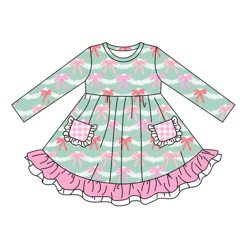 8.12 custom each style moq 5eta 4-6week Sibling Sister bow baby girl sets and dress and rompers match family design