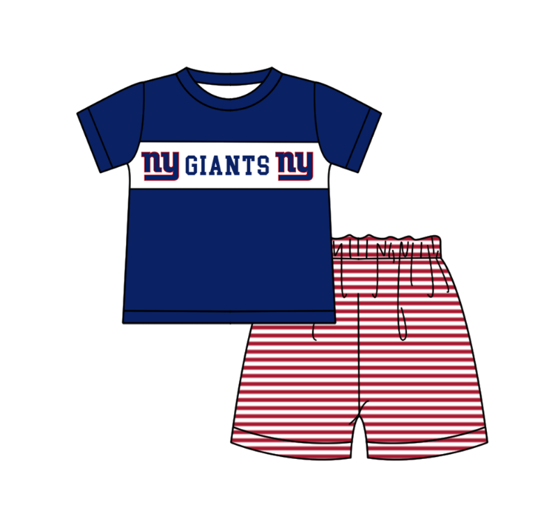 Custom moq 5 mix size milk silk summer teams baby girl boys clothes Dark blue short sleeve shorts sets 2  and dress and rompers 2 series