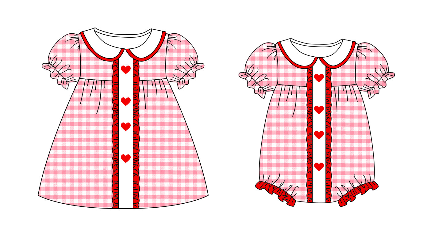 25.9.17 custom each style moq 8 eta 6-8week Sibling Sisters love baby girl short sleeve dress and rompers match family design