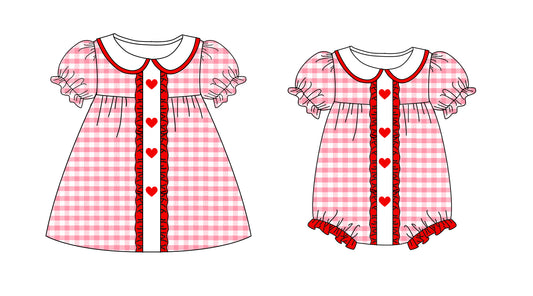 25.9.17 custom each style moq 8 eta 6-8week Sibling Sisters love baby girl short sleeve dress and rompers match family design