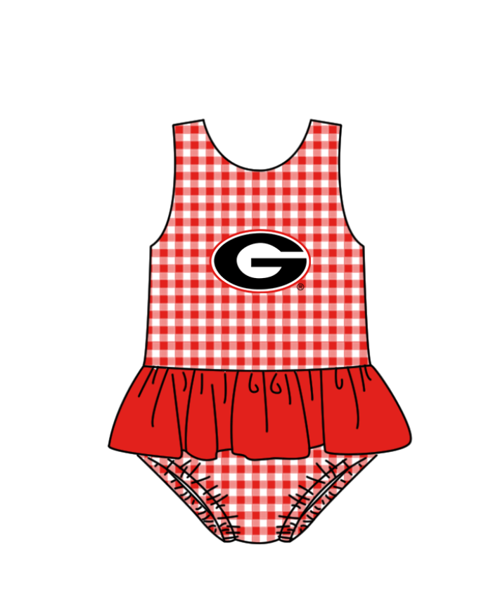 Custom moq 5 mix size milk silk summer teams Red Baby Girl Two-Piece Swimsuit Set One Piece Swimsuits Boys Swim Trunks