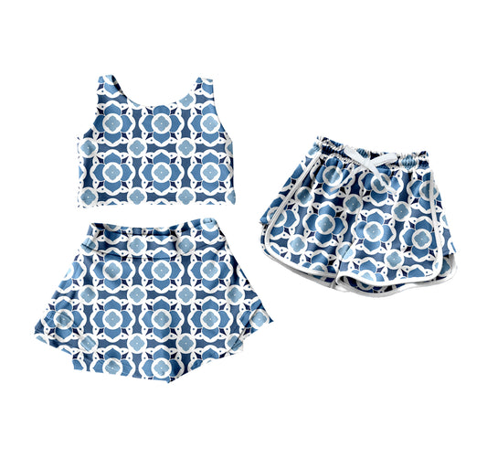 4.11 custom each style moq 5eta 4-6week Sibling Sister baby girls clothes Short sleeve yoga dress and shorts match family design