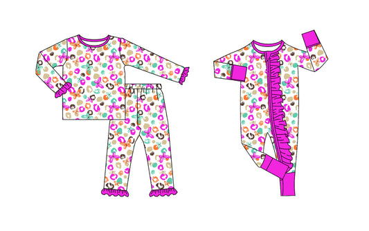 25.8.5 custom each style moq 5eta 4-6week Sibling Sister leopard baby girl long sleeve pants sets and rompers match family design