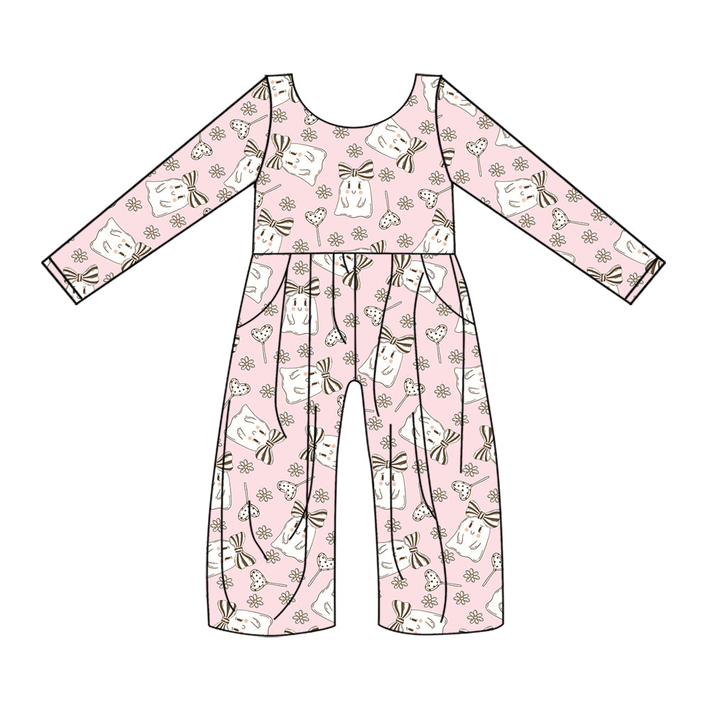 7.5 custom each style moq 5eta 4-6week ghost pink hooded long sleeve baby girls jumpsuit