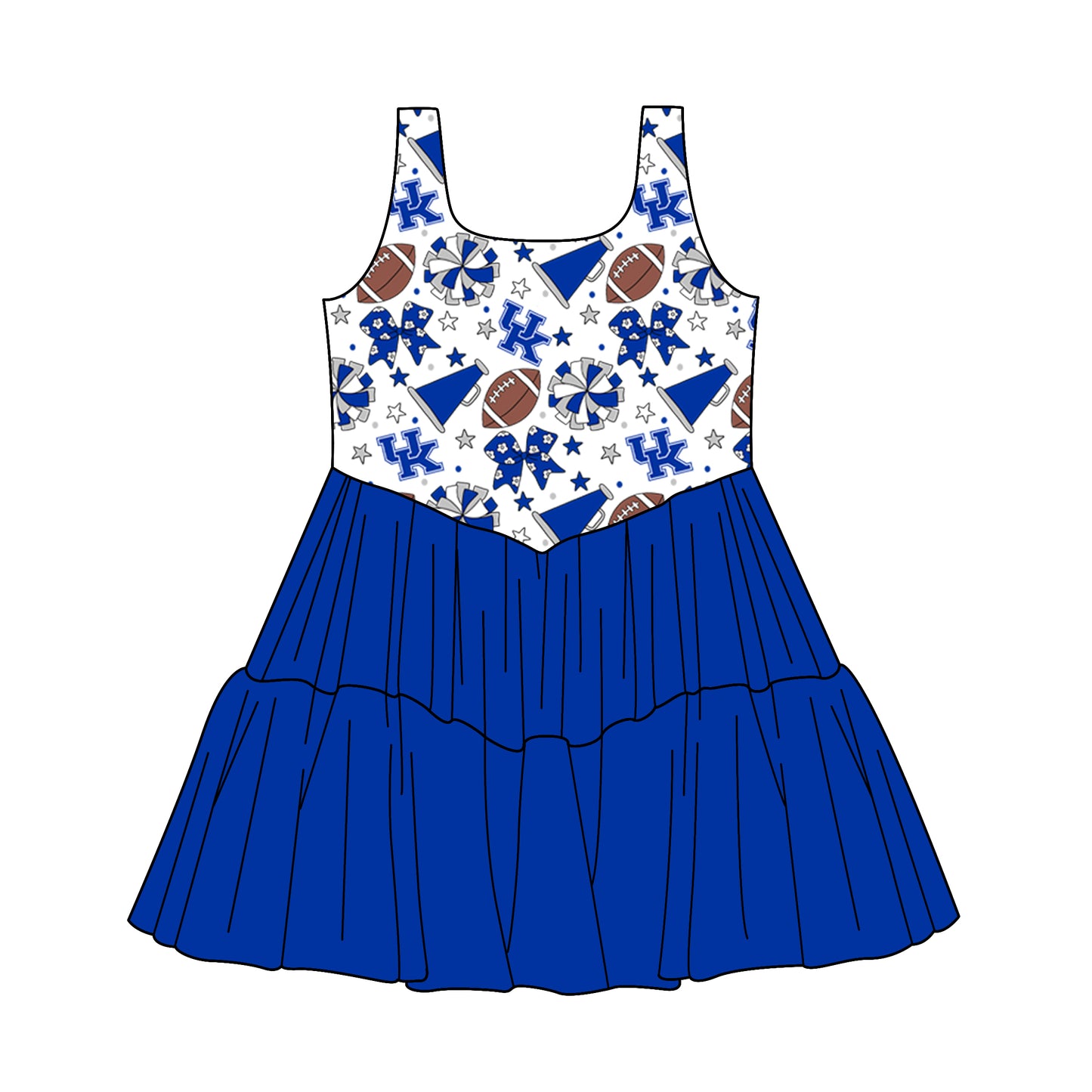 Custom moq 5 mix size milk silk summer teams Baby Girls Sleeveless Blue Knee-Length Dress Cute Clothing for Little Girls
